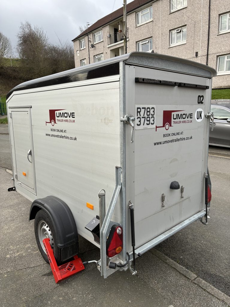 Debon C255 Aluminium Box (2) Trailer for Hire, Covered Motorcycle Transport UK or Europe, Personal Use